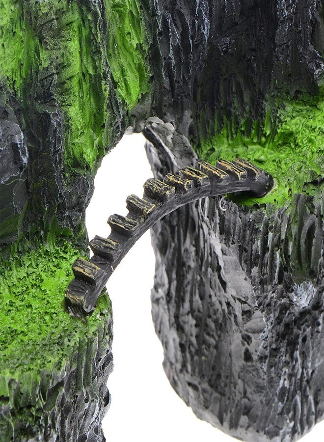 Saim Mountain View Aquarium Ornament Tree House Bridge Fish Tank Decoration - Image 4